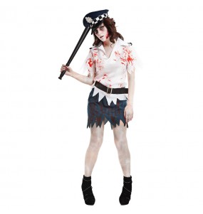 Zombie Polizei Kostüm Frau für Halloween Nacht