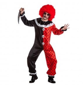 Verkleidung Schauriger Clown Erwachsene für einen Halloween-Abend