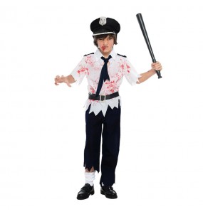 Halloween Zombie Polizei Kinderverkleidung für eine Halloween-Party