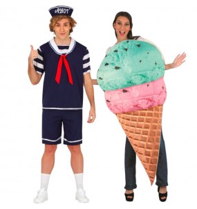 Eiscreme und Eiscreme-Verkäufer Kostüme für Paare