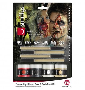 Realistisches Zombie-Schminkset mit Latex zur Vervollständigung Ihres Horrorkostüms