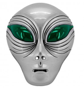 Silberne Plastik-Alien-Maske um Ihr Kostüm zu vervollständigen