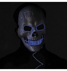 Totenkopfmaske mit Licht zur Vervollständigung Ihres Horrorkostüms