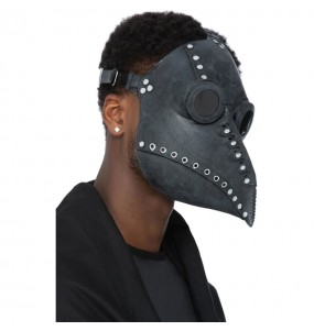 Doctor Plague Maske schwarz zur Vervollständigung Ihres Horrorkostüms