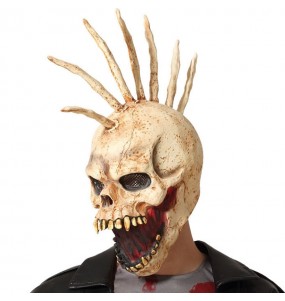 Latex Skelett Mohikaner Skelett Maske zur Vervollständigung Ihres Horrorkostüms