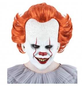 IT Clown Maske mit Haaren zur Vervollständigung Ihres Horrorkostüms