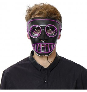 Gestörte Maske mit Licht The Purge zur Vervollständigung Ihres Horrorkostüms