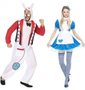Mit dem perfekten Sexy Alice und weißes Kaninchen mit Uhr-Duo kannst du auf deiner nächsten Faschingsparty für Furore sorgen.