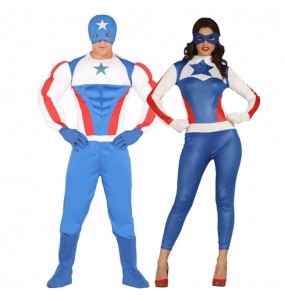 Mit dem perfekten Superhelden Captain America-Duo kannst du auf deiner nächsten Faschingsparty für Furore sorgen.