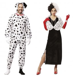 Cruella de Vil und Dalmatinerhund Kostüme für Paare