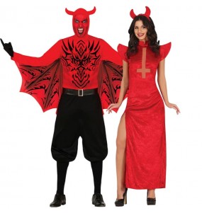 Rote Teufel Paarkostüm für Erwachsene