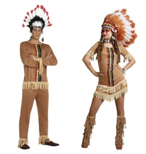 Mit dem perfekten Braune Indianerhäuptlinge-Duo kannst du auf deiner nächsten Faschingsparty für Furore sorgen.