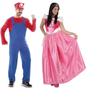 Mario Bros und die Prinzessin Paarkostüm für Erwachsene