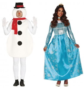Olaf und Elsa eingefroren Paarkostüm für Erwachsene