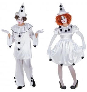 Mit dem perfekten Pierrot Clowns-Duo kannst du auf deiner nächsten Faschingsparty für Furore sorgen.