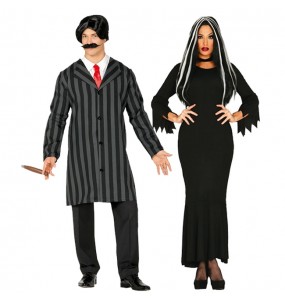 Mit dem perfekten Familie Addams-Duo kannst du auf deiner nächsten Faschingsparty für Furore sorgen.