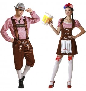 Tiroler auf dem Oktoberfest in Braun Kostüme für Paare