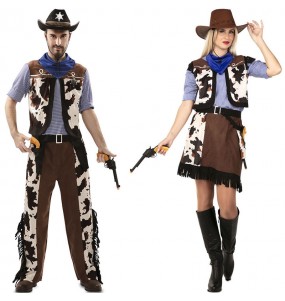 Mit dem perfekten Cowboys Kuh-Duo kannst du auf deiner nächsten Faschingsparty für Furore sorgen.