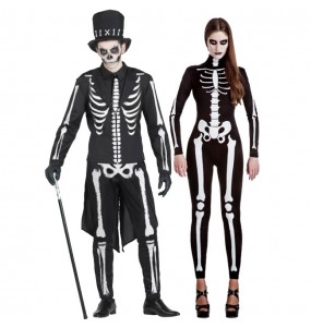 Mit dem perfekten Skelette Halloween-Duo kannst du auf deiner nächsten Faschingsparty für Furore sorgen.