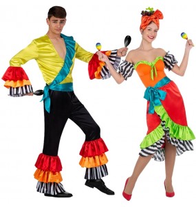 Mit dem perfekten Mehrfarbiger Rumba-Tänzer-Duo kannst du auf deiner nächsten Faschingsparty für Furore sorgen.