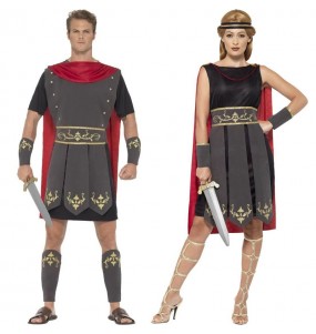 Mit dem perfekten Schwarze römische Soldaten-Duo kannst du auf deiner nächsten Faschingsparty für Furore sorgen.