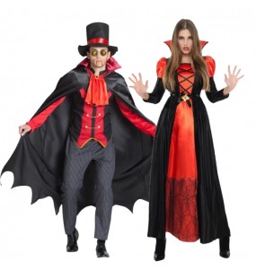 Mit dem perfekten Dracula-Vampire-Duo kannst du auf deiner nächsten Faschingsparty für Furore sorgen.