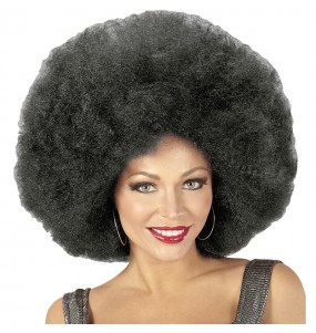 Schwarze Riesen-Afro-Perücke um Ihr Kostüm zu vervollständigen