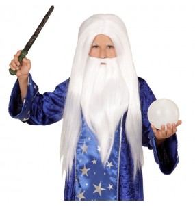 Perücke mit Bart Wizard für Kinder um Ihr Kostüm zu vervollständigen