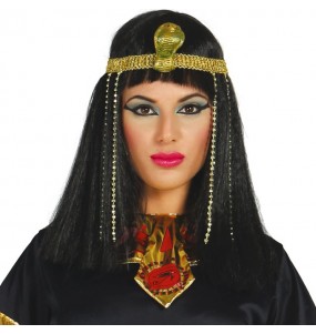 Ägyptische Perücke mit Stirnband um Ihr Kostüm zu vervollständigen