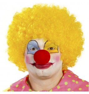 Gelbe Clown-Perücke um Ihr Kostüm zu vervollständigen