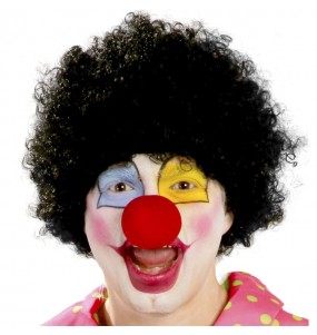 Schwarze Clown-Perücke um Ihr Kostüm zu vervollständigen