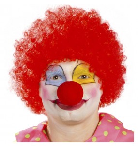 Rote Clown-Perücke um Ihr Kostüm zu vervollständigen