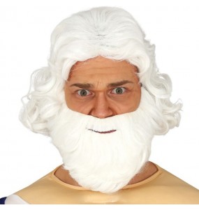 Zeus-Perücke mit weißem Bart