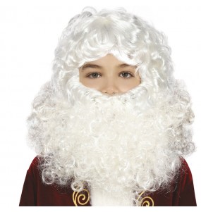 Weihnachtsmann-Perücke mit Bart für Kinder um Ihr Kostüm zu vervollständigen
