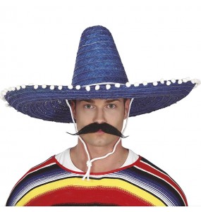 Blauer mexikanischer Hut um Ihr Kostüm zu vervollständigen