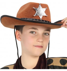 Sombrero Vaquero Oeste marrón infantil