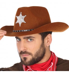 Brauner Farwest Cowboy-Hut um Ihr Kostüm zu vervollständigen