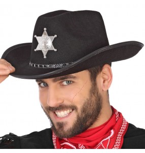 Schwarzer Western Cowboyhut um Ihr Kostüm zu vervollständigen