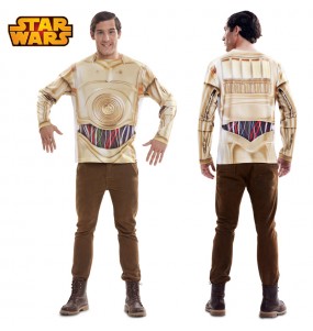 C-3PO T-Shirt Erwachseneverkleidung für einen Faschingsabend