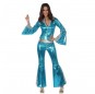Kostüm Sie sich als 70er Blaues Disco Kostüm für Damen-Frau für Spaß und Vergnügungen