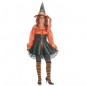 Orange Hexe Kostüm Frau für Halloween Nacht