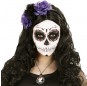 Catrina Stirnband mit schwarzen und lila Rosen zur Vervollständigung Ihres Horrorkostüms