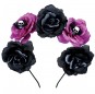 Catrina Stirnband schwarz und rosa Blumen zur Vervollständigung Ihres Horrorkostüms