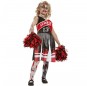 Zombie Cheerleader mit Pompons Kostüm für Mädchen