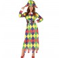 Kostüm Sie sich als Mehrfarbiger Harlekin Kostüm für Damen-Frau für Spaß und Vergnügungen