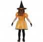 Kleine orange Hexe Kostüm für Mädchen hinteres