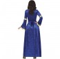 Blaue mittelalterliche DameKostüm für Damen hinteres