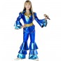 Abba blaue Schallplatte Kostüm für Mädchen