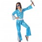 Deluxe Blaues Disco Mädchenverkleidung, die sie am meisten mögen