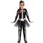 Schwarzes Skelett Kostüm mit Tutu für Mädchen